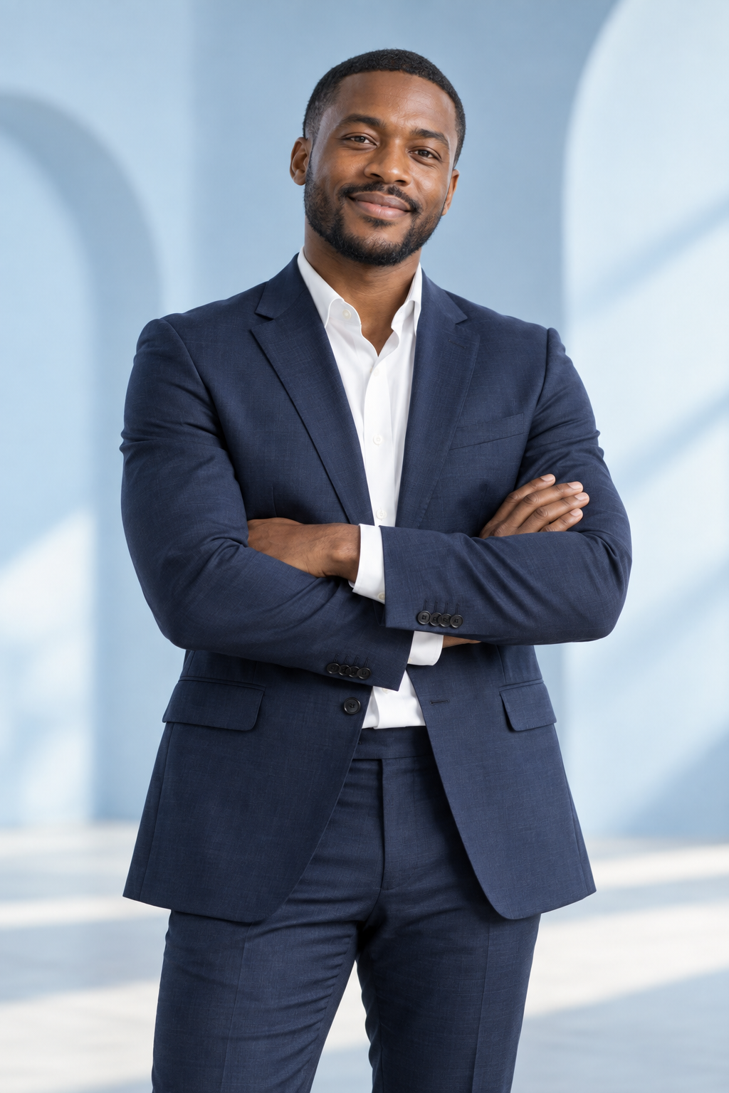 Elegant Black professional ready to support a global journey